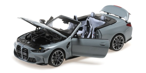 BMW Miniatur M4 Cabriolet 2021 - grau metallic 1:18