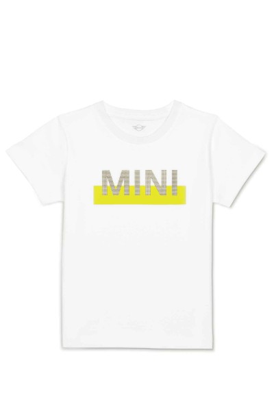 MINI NUB Wordmark Kids T-Shirt weiß / energetic yellow