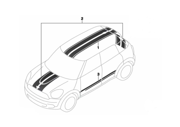 Sport Stripes MINI Countryman R60 seitlich schwarz 51142184358