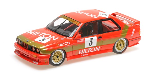 BMW Miniatur M3 E30 Schnitzer - Roberto Ravaglia / Winner Macau Guia Race 1987 1:18