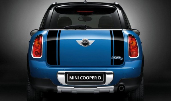 Bonnet Stripes Mini Countryman R60 schwarz hinten