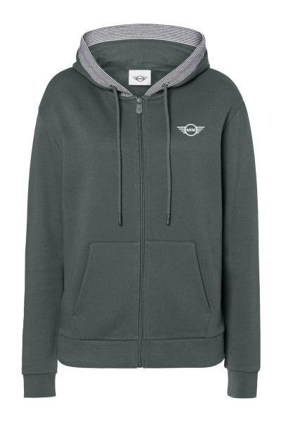 MINI Striped Binding Zip Hoodie Women's - Sage